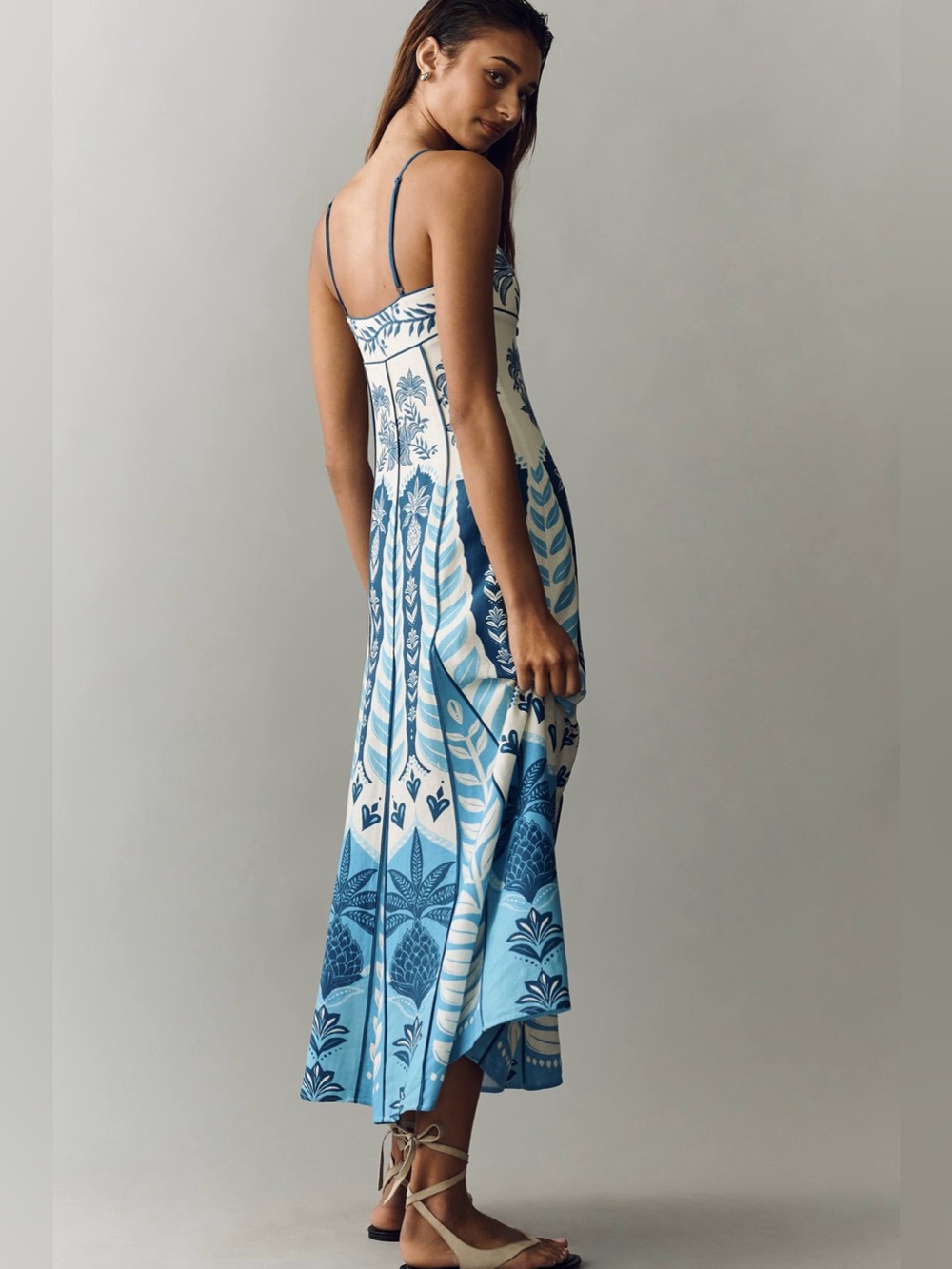 NWT  Farm Rio Sleeveless V-Neck A-Line Maxi Dress - Picture 3 of 4